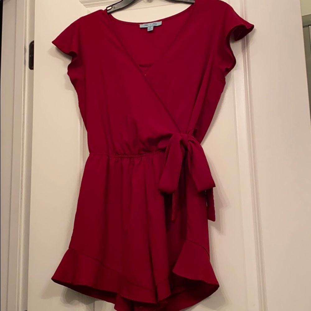 Apricot Lane Boutique Burgundy Romper